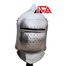 Hand-Forged Medieval Bascinet Helmet - Knight Armor with Visor ICA-HLMT-029 picture