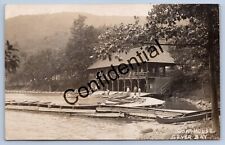 Real Photo The Boat House & Wooden Boats At Silver Lake NY New York RP RPPC G6 picture