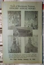 Town of Morristown Vermont Officers' Annual Report 1945 picture