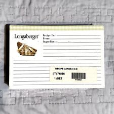 Vintage Longaberger Recipe Cards 100 Ct.  Plus Dividers in Sealed Package picture