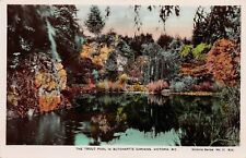 Trout Pool, Buchart's Gardens, Victoria, B.C., Canada, Early Real Photo Postcard picture