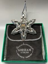 1986 Gorham STERLING Silver & GOLD Filled Year Mark Snowflake Ornament picture