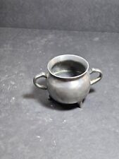 Pewter hallmarked cauldron shaped container 3