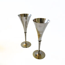 Vintage brass and silver champagne glass SCANDIA PRESENT picture