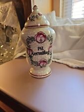 Beautiful Antique Vintage BOGEN, Germany White Ornate Porcelain Apothecary Jar picture