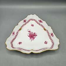 Vintage Herend Chinese Bouquet Raspberry Triangle Dish picture
