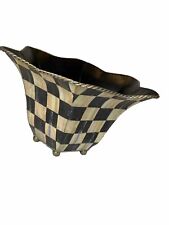 Mackenzie Childs Inspired Courtly Check Cachepot Planter Tole Wow picture