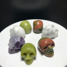 1PCS 10g Natural Green jade Quartz Hand Carved  Skull Crystal Healing gifts picture