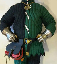 Medieval Gambeson Thick Padded Aketon Jacket Armor Costume Black & Green Color picture