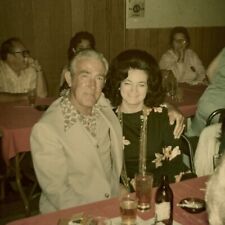 2A Photograph Cute Older Couple Handsome Old Man Woman Big Hair 1970's picture