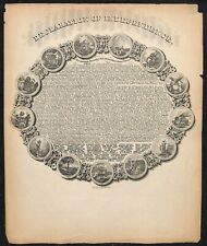 Scarce c1860's Charles Magnus Declaration of Independence Double Lettersheet  picture