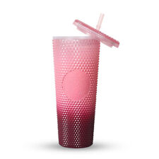 New Gradient Pink - Starbucks 24oz Cold Drink Cup Diamond Studded Tumbler Gift picture