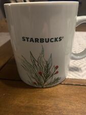Starbucks Oversized 26 Oz Mug Coffee Cup Holiday Holly Green Ceramic Soup picture