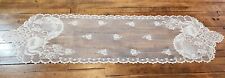 Vintage Elegant Ivory Net Lace Table Runner  12 x 48 inch Tea Pots and Cups picture