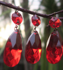 6 Ruby Red Glass Crystal Prism Lamp Chandelier Part Suncatcher dark pins arts picture