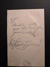 Erle Stanley Gardner Signed Page.   picture