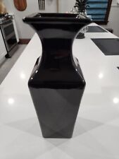 Vintage Haegar Vase Ceramic Pottery Black 12