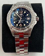 Breitling Superocean Men's Black Watch A17390,L NEW FLAWLESS + VVS Diamond Bezel picture