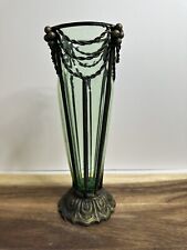 Antique 19th Century Art Nouveau Swag Vase with Green Blown Glass. ***As Is*** picture