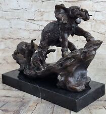Handcrafted bronze sculpture SALE Cal And Elephant Mother Indian Bologna Deal picture