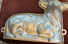 Easter Lamb Heavy Cast Aluminum Lamb Cake Mold 2 Pieces - Very Good Condition picture