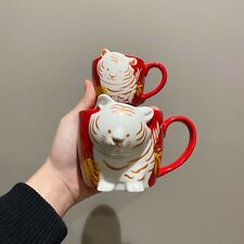 New 2022 Starbucks China Year Of The Tiger 3oz/12oz White Tiger Ceramic Mug picture