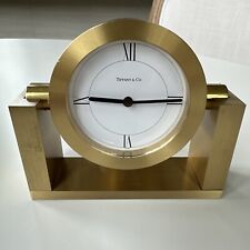 Tiffany & Co Brass Swivel Desk Clock Gold picture