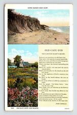Sand Dunes Surf Old Cape Cod Multiview WB Postcard PM Pocasset MA Cancel WOB VTG picture