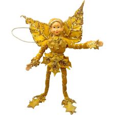 Vintage Fairy Pixie Elf Ornament Woodlands Gold Large 10