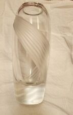 Lenox Lead Crystal Flower Vase Windswept Clear & Frosted 9 In  picture
