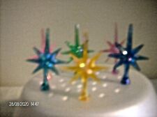 6 Aurora Snowflake Stars For Ceramic Christmas Tree. Toppers picture