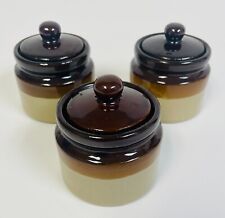 Vintage Armbee San Francisco Mini Stoneware Relish Condiment Crocks  Set of 3 picture