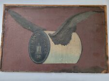 Antique Willimantic Linen Co Tin Advertising Spool Wooden Panel Sign picture
