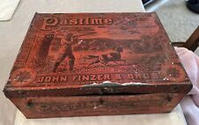 Antique 1890s Pastime Plug Tobacco Advertising Tin General Store Counter Display picture
