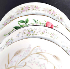 Mismatched Dinner Plates Vintage Floral China Plates Mixed Pink Patterns Set/4 picture
