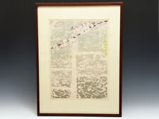 Authentic Work Mihoko Kasamatsu Woodblock Print Falling Flowers Pencil Signed 19 picture