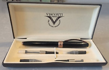 Visconti Michelangelo Black/Rose Gold Tone Ballpoint Pen & Case W/ Extras picture