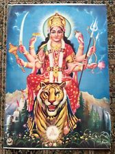 India 70s Large Off Set Print Hindu Goddess Durga picture