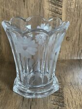 Small Floral Vase Daisies Frosted Short Table Vase Clear Glass picture