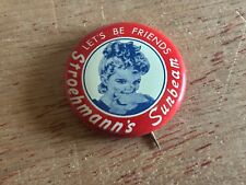 Stroehmann's Sunbeam Bread Pinback Button Pin Advertising Miss Sunbeam Vintage picture