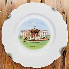 Antique The White House Souvenir Cabinet Plate Bavaria GH Crown Scalloped 6.5