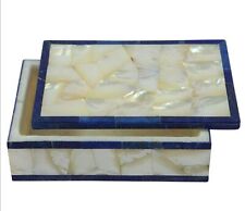 Mother of Pearl Overlay Work Trinket Box Rectangle Jewelry Organizer for Sister picture