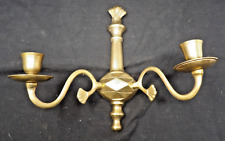 Vintage Solid Brass Two Arm Candle Wall Sconce 10