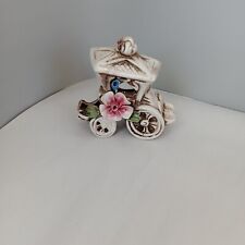Vintage Nuova Capodimonte Ceramic Flowers Carriage Made In Italy picture