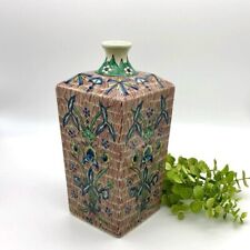 Antique Japanese Arita Porcelain Yazaemon Tokkuri Vase Jar Square Bottle Signed picture