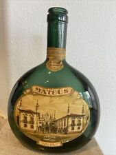  Vtg Mateus Rosé Wine Green Glass Bottle 1Pt 9 oz Portugal w/ Labels Dreyfus picture