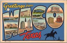 1937 WACO, Texas Large Letter Postcard Multi-View / Curteich Linen / UNUSED picture