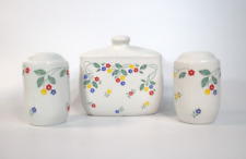 VTG Corningware Spring Meadow Floral Napkin Holder & Salt Pepper Shakers Ceramic picture