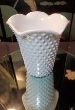 RARE Challinor & Taylor & Co. White Hobnail Milk Glass Vase 8