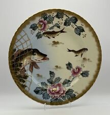Rare Victoria Austria Plate - Hand-Painted Fish & Floral Design picture